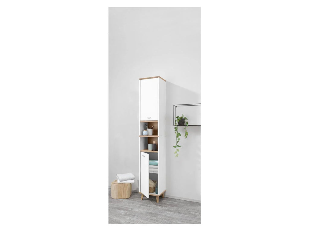 LIVARNO home Colonne de salle de bains Corfu, 32 x 180 x 28 cm, blanche/imitation chne