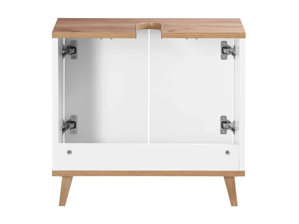 LIVARNO home Meuble sous vasque Corfu, 60 x 55 x 28 cm, blanc/imitation chne