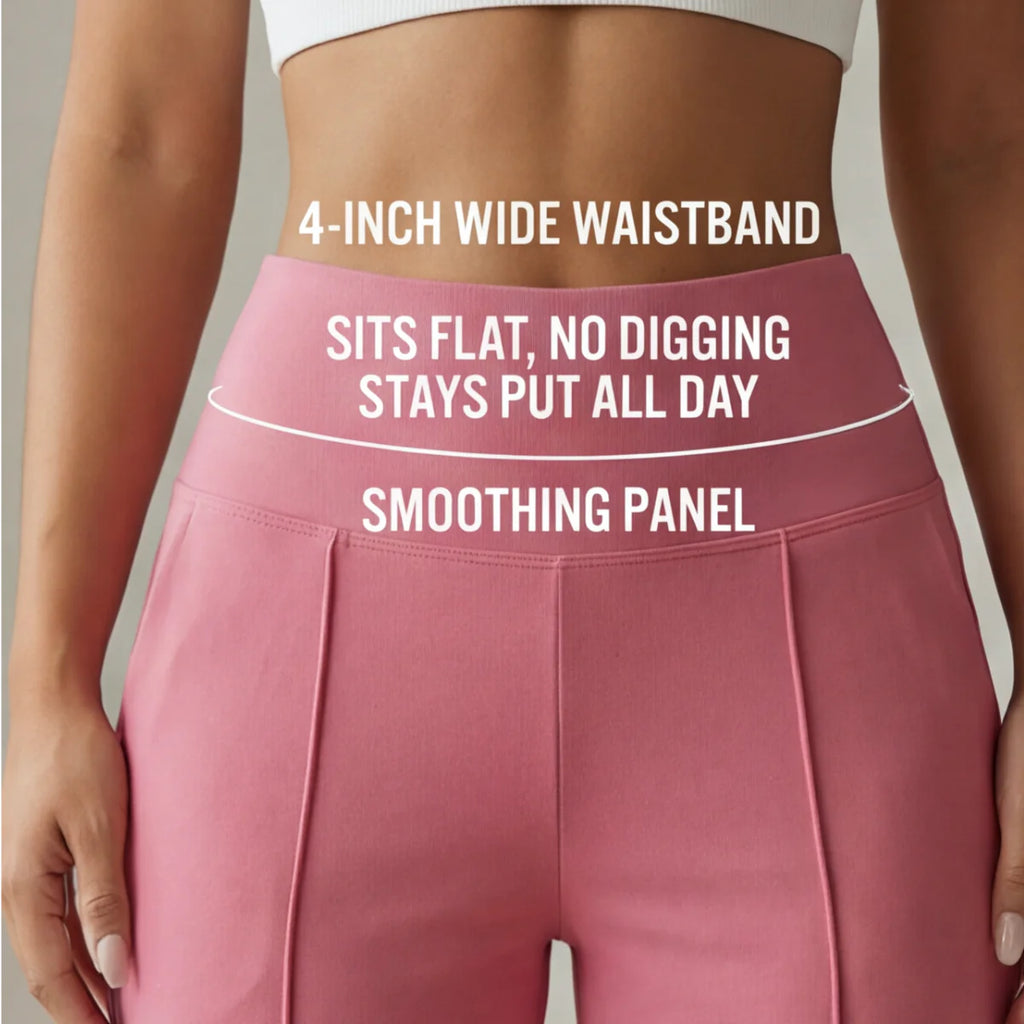 Pantalon de yoga à jambes larges avec taille croisée