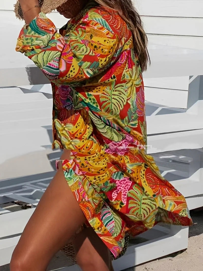 Montes - Robe Chemise à Boutons Florale
