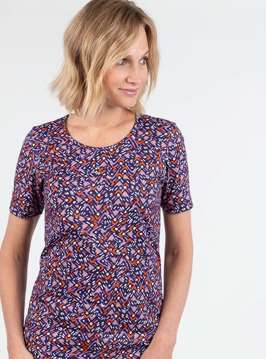 Tee-shirt femme en coton violet lavande