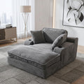67 Oversized Chaise Lounge Chair Indoor Soft Boneless Cloud Couch with 3 Pillows 4 Side Pockets