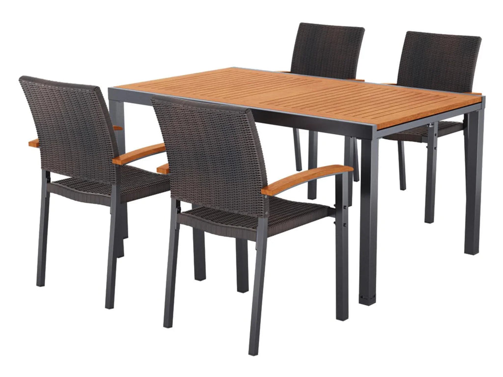 LIVARNO home Table de jardin + Lot de 4 fauteuils Valencia