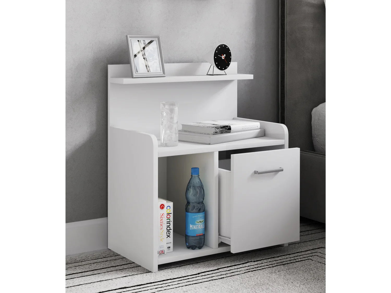 VCM Table de chevet avec tagres ouvertes Nilasa, 47 x 60 x 29 cm