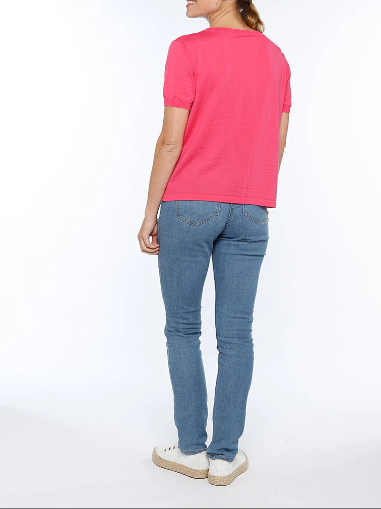 Cardigan femme manches courtes rose