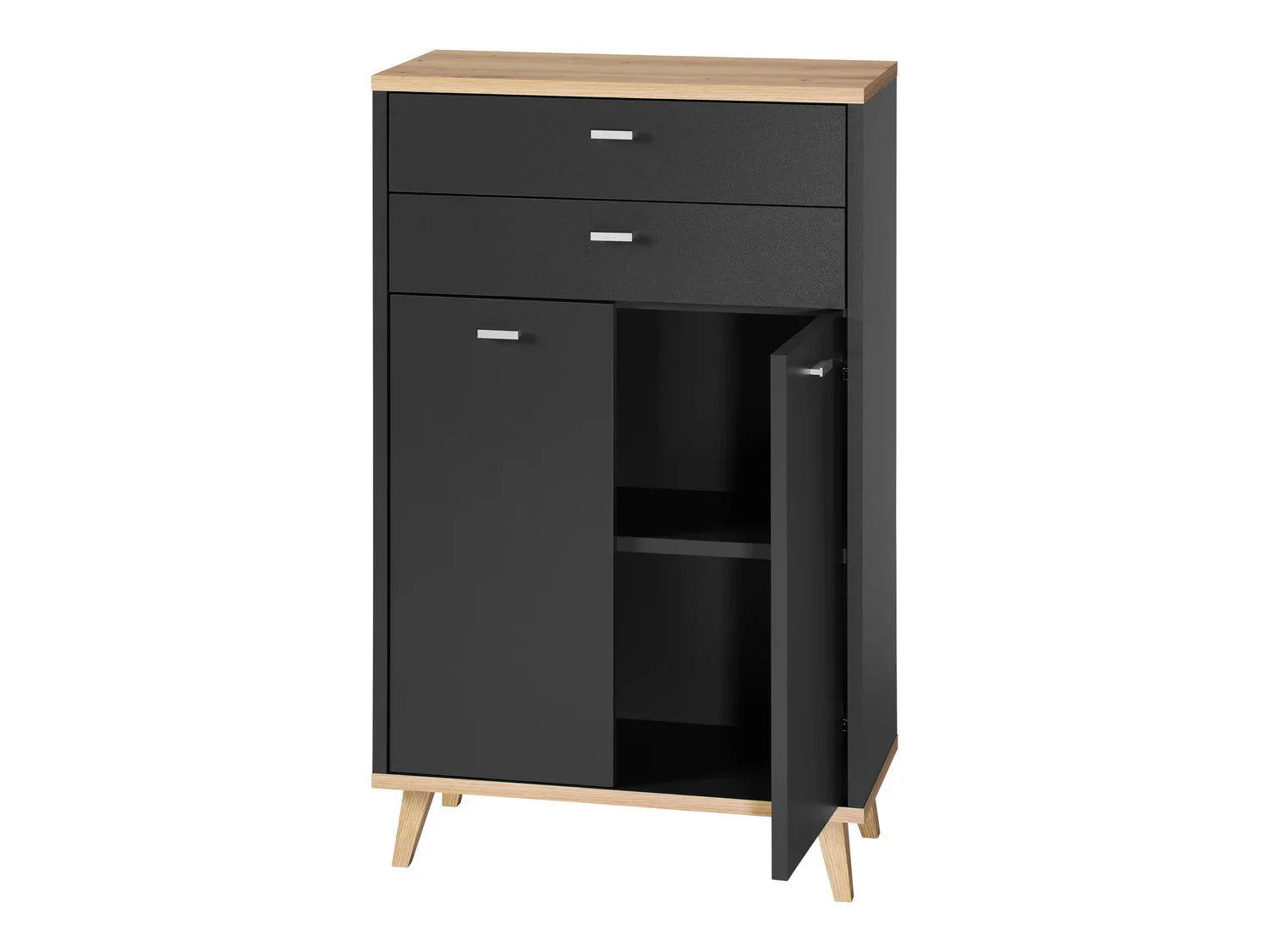 LIVARNO home Meuble de salle de bains Corfu, 60 x 96 x 28 cm, anthracite/imitation chne