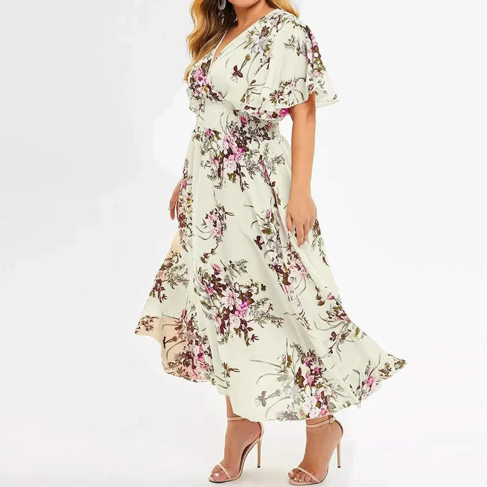 Sophie Paris I Robe longue en mousseline florale pour femmes