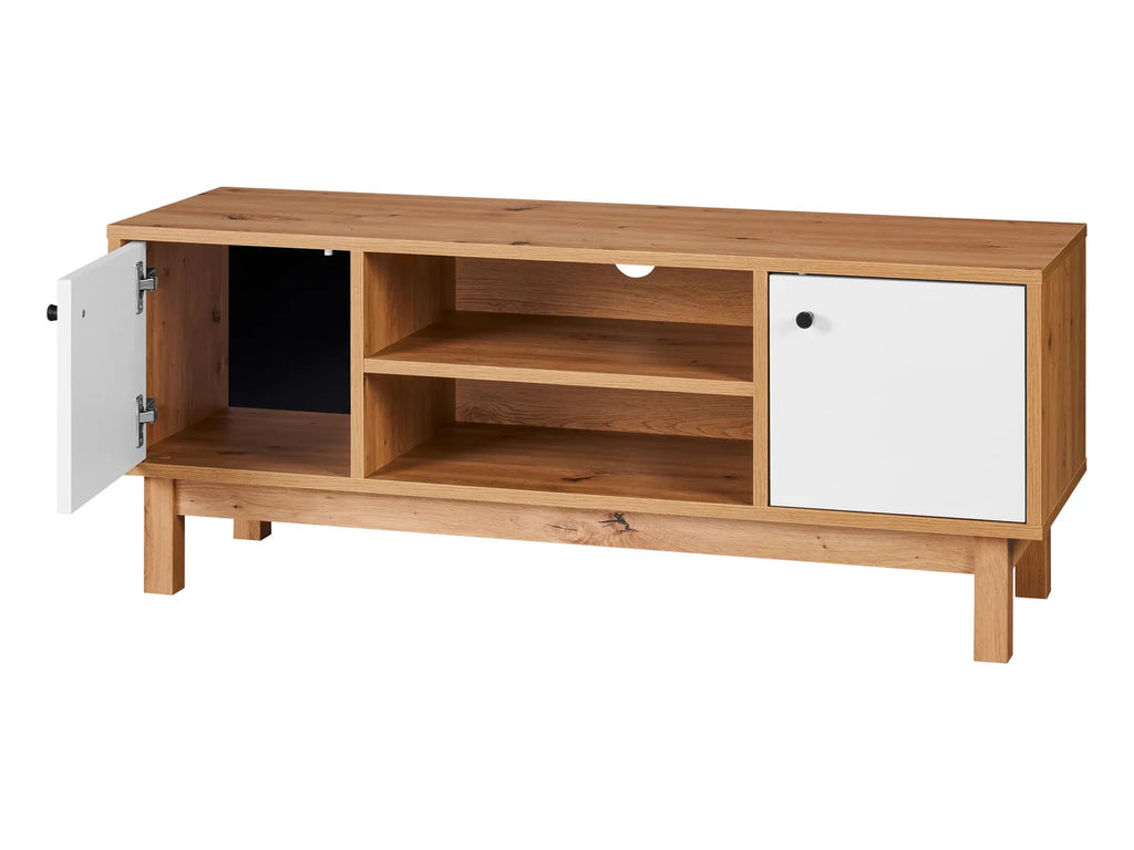 LIVARNO home Meuble bas Copenhagen, 113 x 45 x 35 cm, imitation chne/blanc