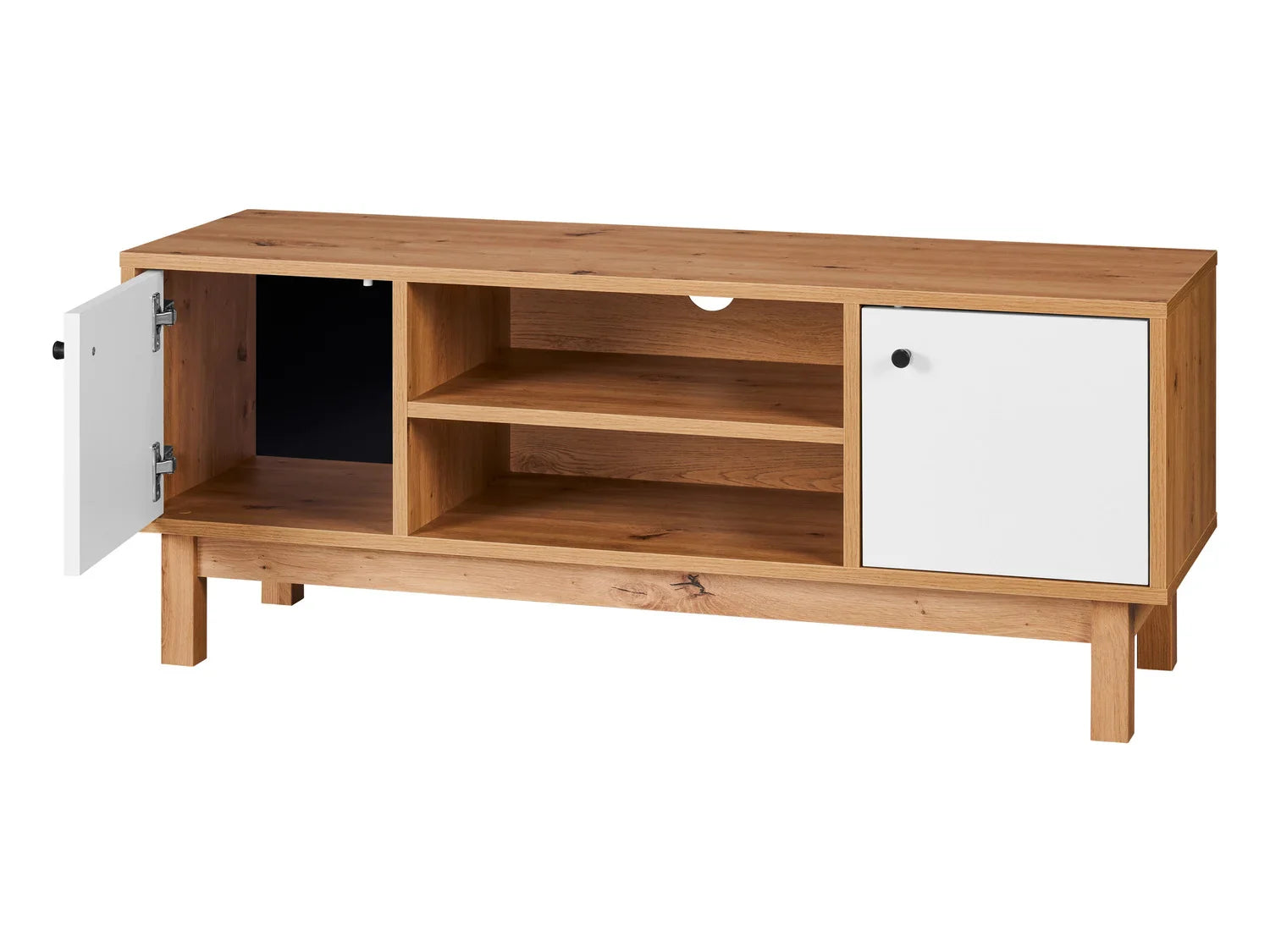 LIVARNO home Meuble bas Copenhagen, 113 x 45 x 35 cm, imitation chne/blanc