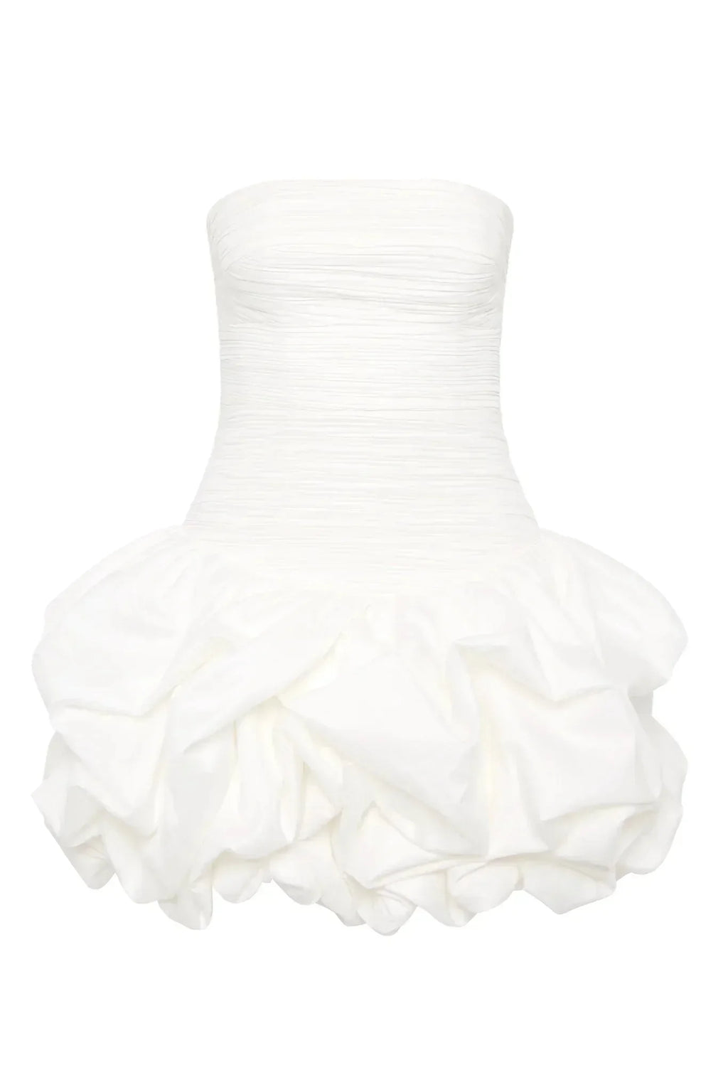 Robe de soirée courte blanche pour femme avec ourlet bouffant