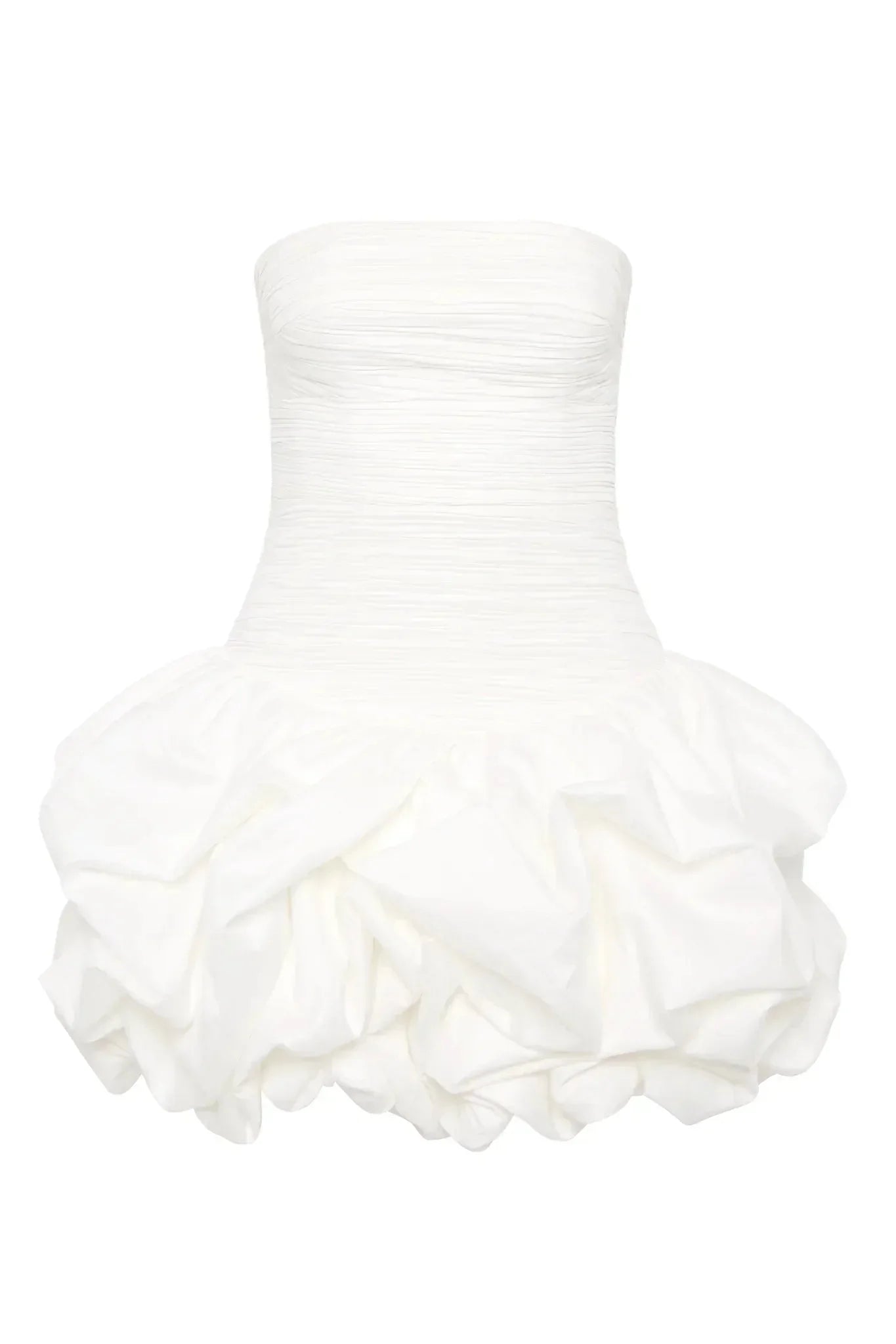 Robe de soirée courte blanche pour femme avec ourlet bouffant