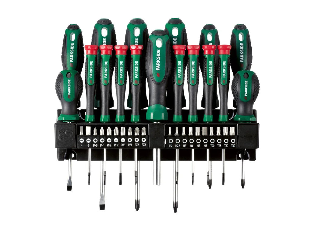 PARKSIDE Set de tournevis et embouts, 37 pices