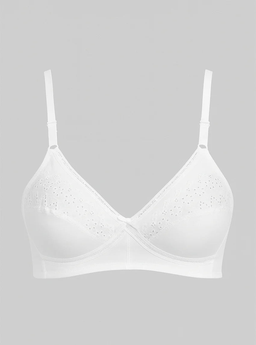 Soutien-gorge sans armatures en coton blanc