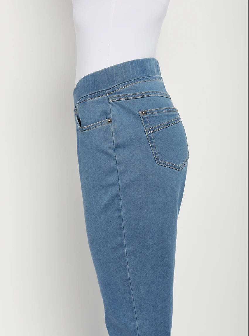 Jegging femme coton bleu indigo clair