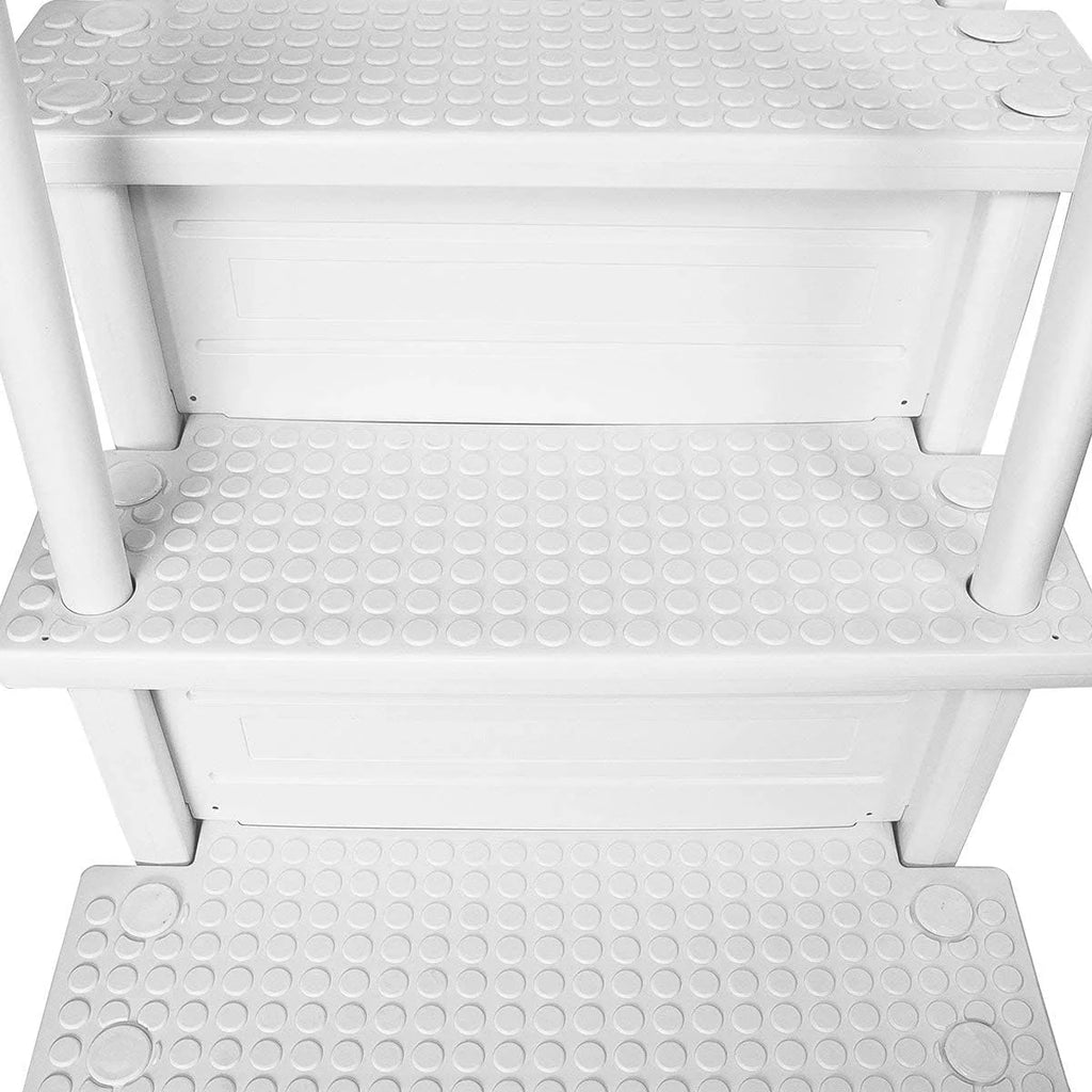Select Anti-Slip in-Pool Steps | Gray | for Above Ground Swimming Pools | Can Mount to Decks 48 to 54 H | Safety Stairs Capacity Up to 300 lbs