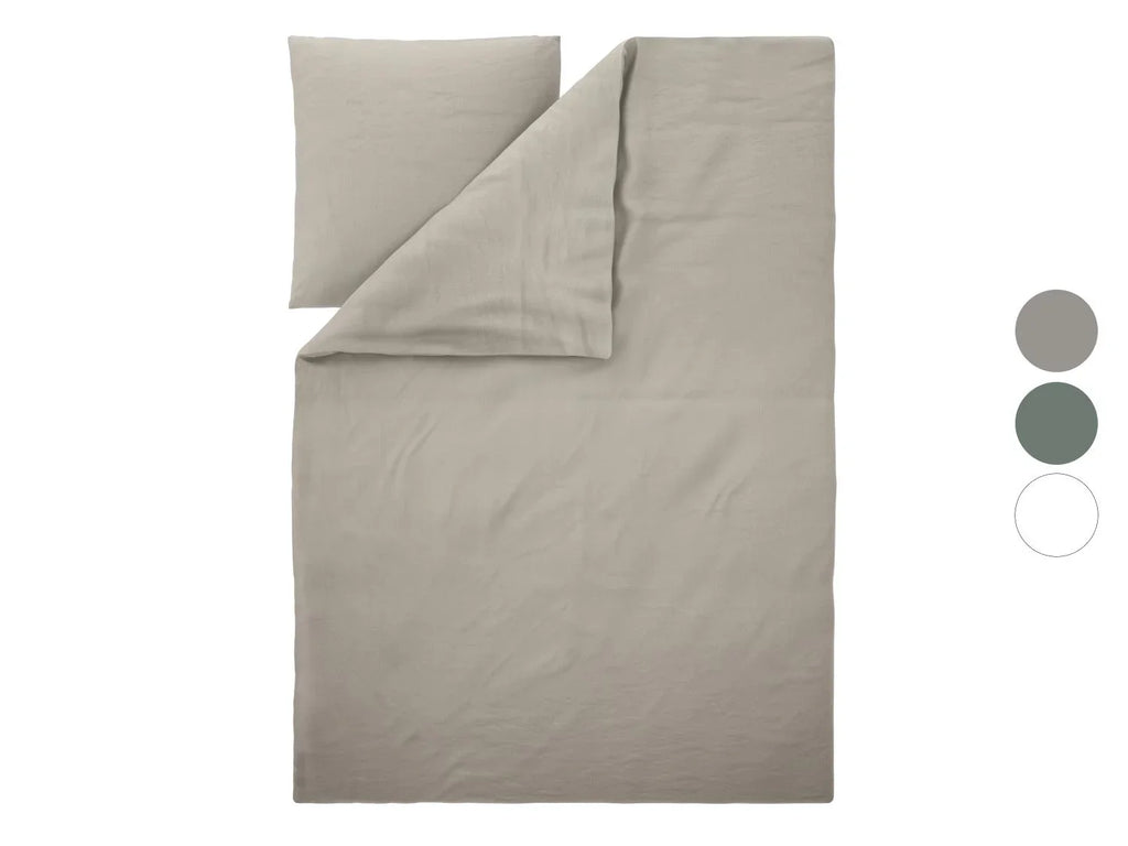 LIVARNO Parure de lit Premium en coton et lin, 140 x 200 cm