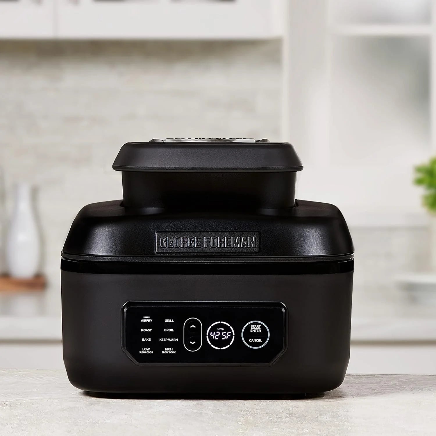 George Foreman Beyond Grill�?7-in-1 Electric Indoor Grill with Air Fry Technology, MCAFD800D, Black, Large
