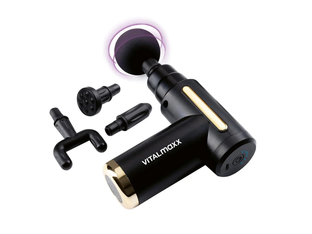 VitalMaxx Mini-pistolet de massage, 4 ttes, 6 vitesses