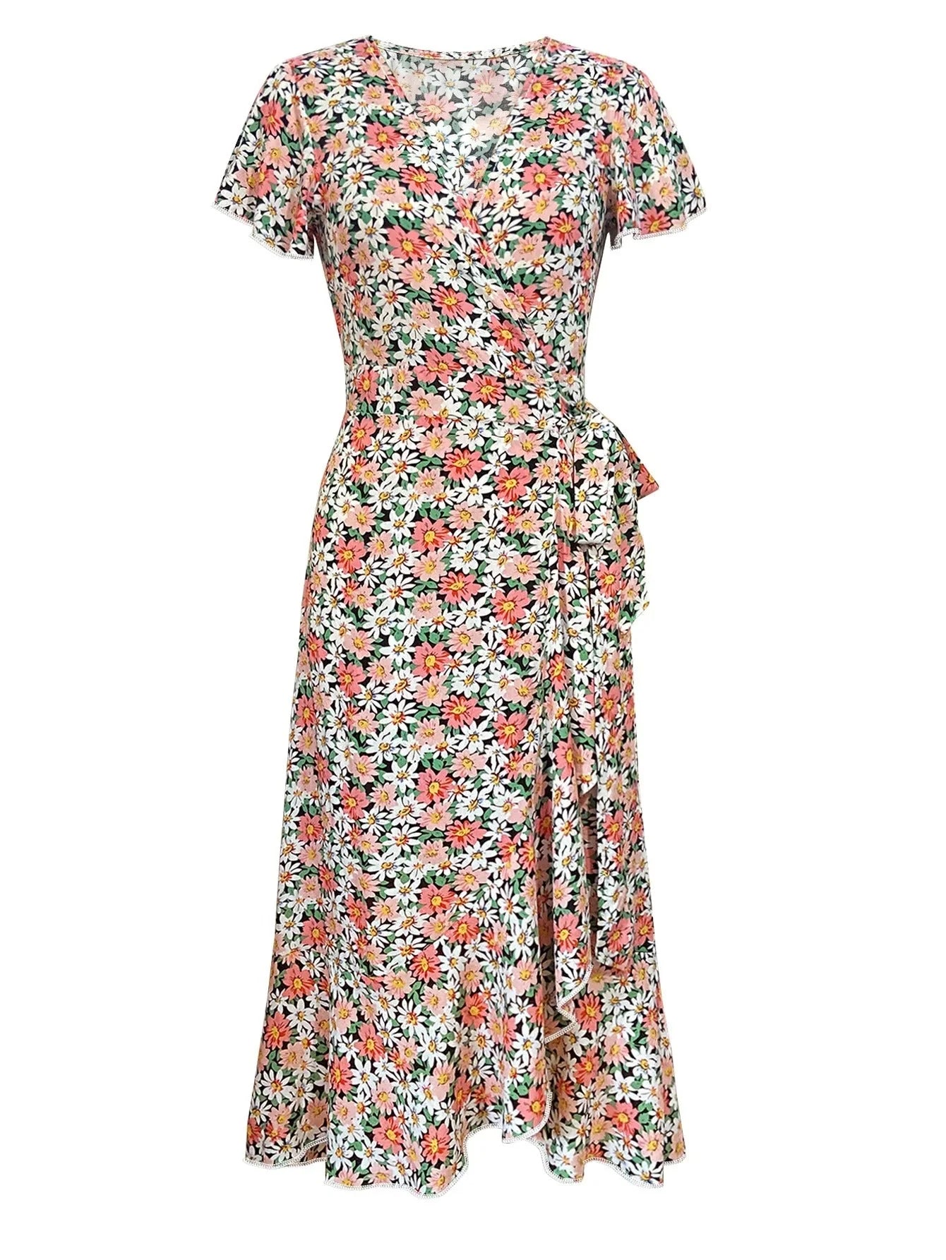Sophie Paris | Robe mi-longue fleurie à col V