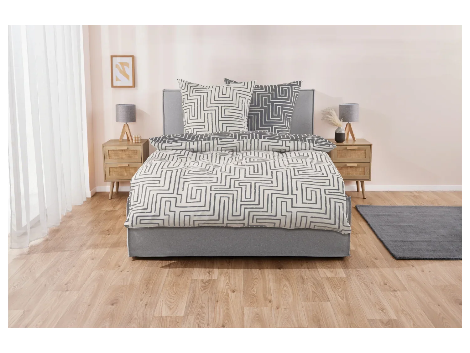 LIVARNO home Parure de lit en satin microfibre, 240 x 220 cm