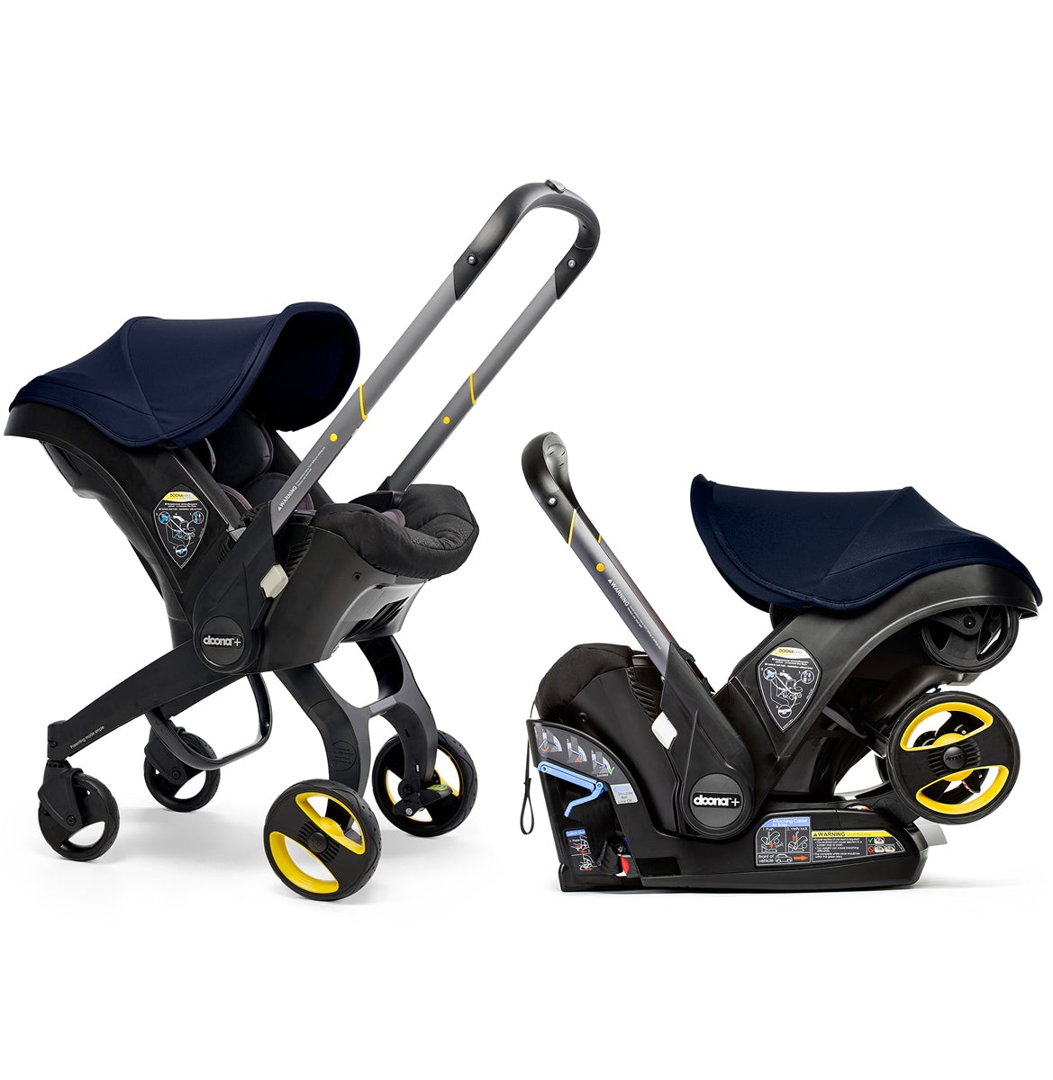 2025 Infant Car Seat Stroller with LATCH Base – Midnight Edition | Car to Stroller in Seconds, Aircraft Approved, Includes Essentials Bag