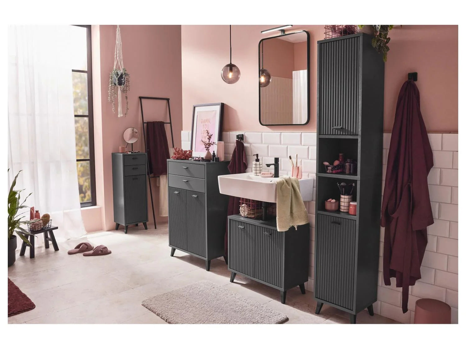 LIVARNO home Meuble de salle de bains, 60,4 x 96 x 28 cm