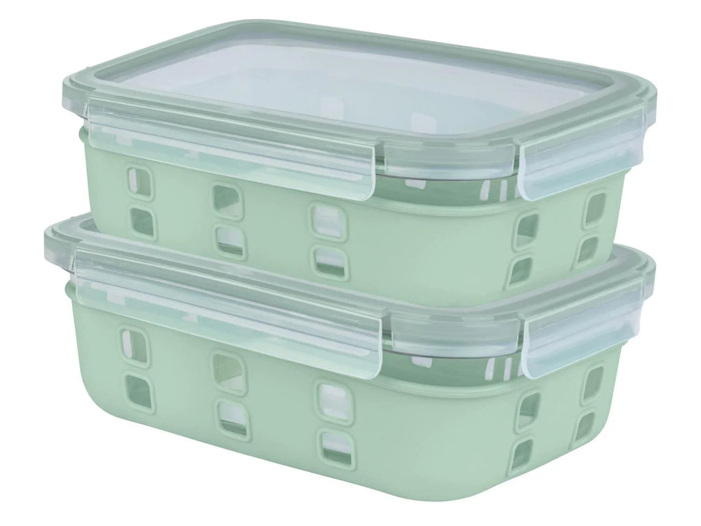 LIVARNO home Lot de 2 botes de conservation en verre