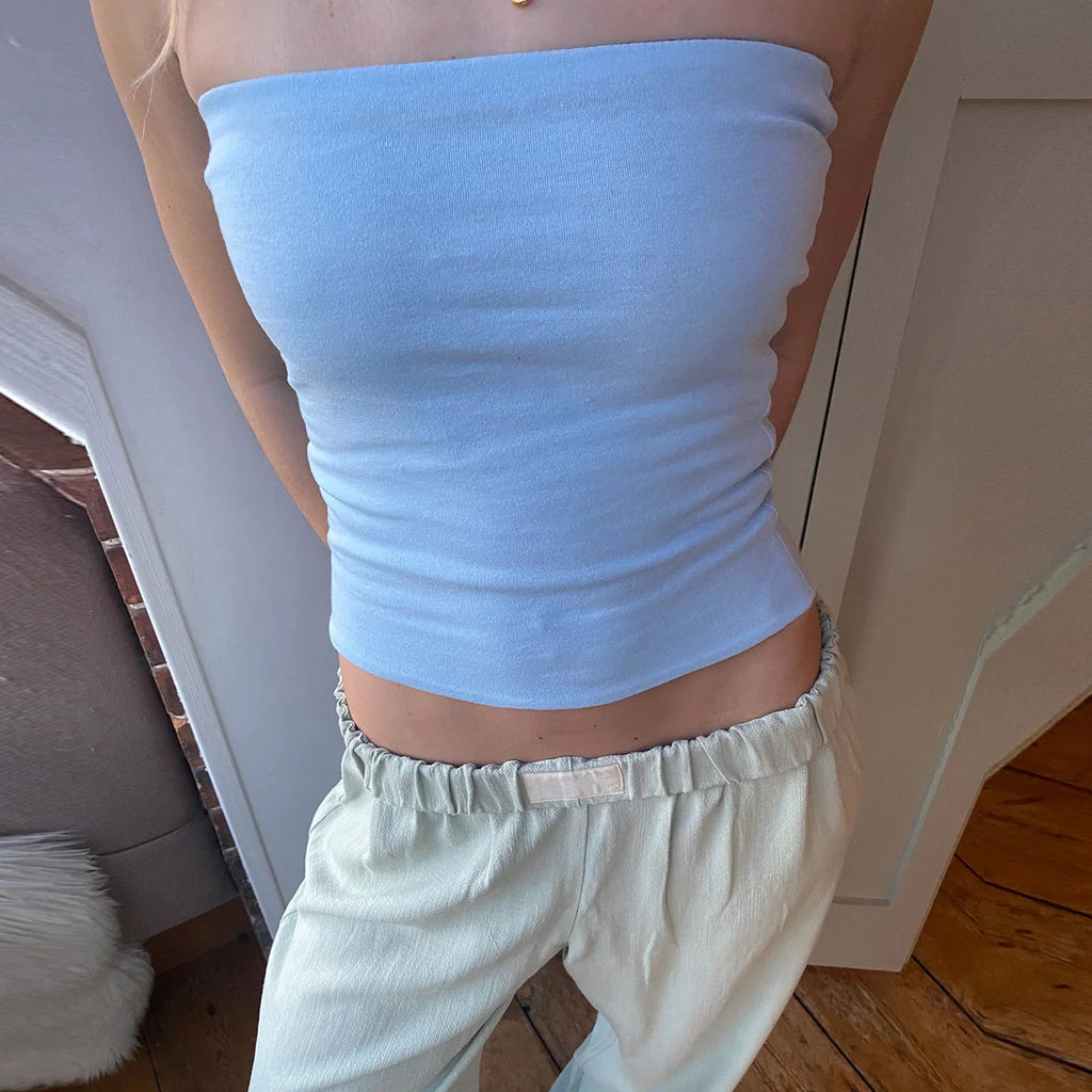 Haut bustier fin rayé pour femmes