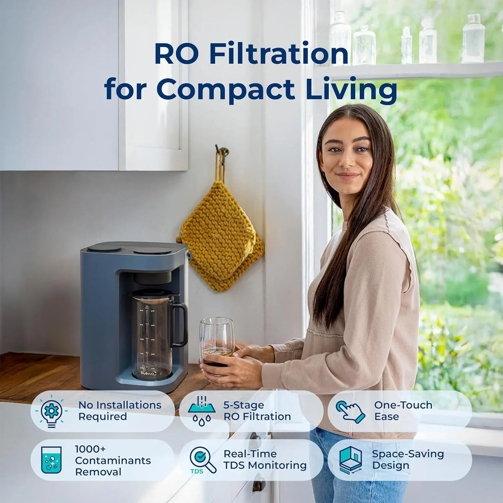 Bluevua RO100ROPOT-Lite(UV) reverse osmosis system countertop water purifier 7-stage purification