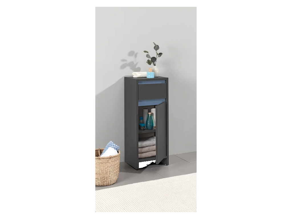 LIVARNO home Armoire latrale de salle de bains Oslo, 32 x 80 x 28 cm, noire