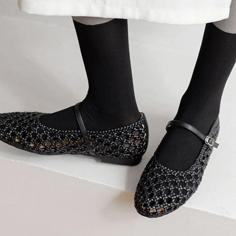 Ballerines en maille tissée pour femmes