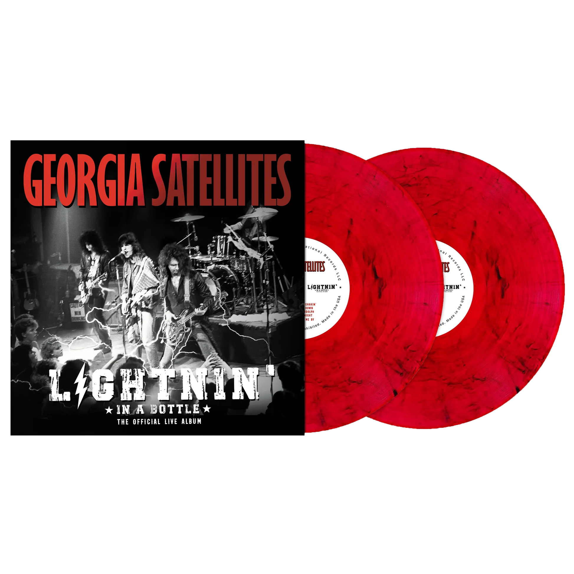 GEORGIA SATELLITES - LIGHTNIN' IN A BOTTLE: THE OFFICIAL LIVE ALBUM - RED BLACK SMOKE COLOR  - 2-LP - VINYL LP