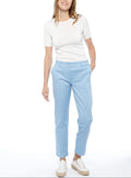 Pantalon chino femme en coton bleu