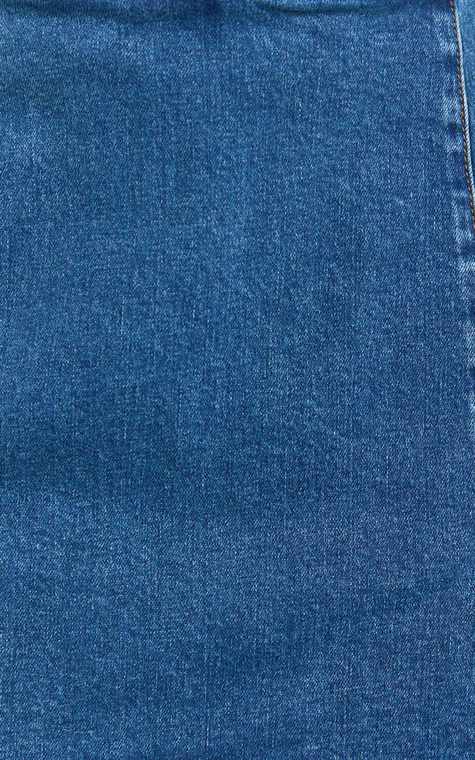 Peters Skort - Fitted Side Split Mini Skort in Mid Blue Wash