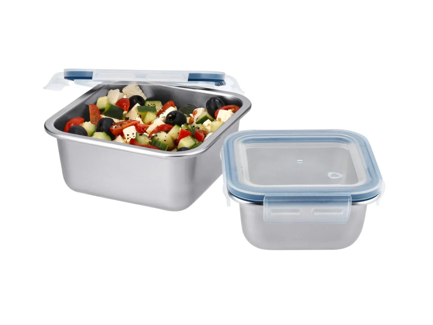 SILVERCREST Set de 2 botes de conservation en acier inoxydable