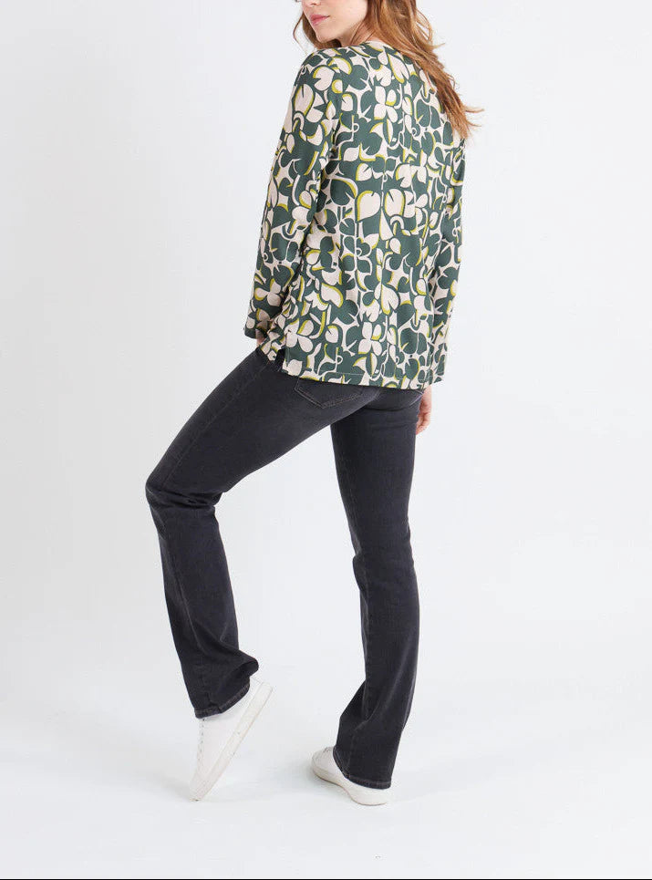 Blouse femme imprimé 100% viscose imprimé vert