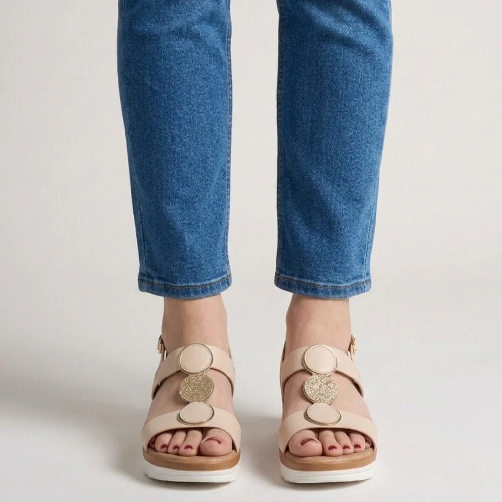 Sandale confortable à talon compensé élégant pour femmes