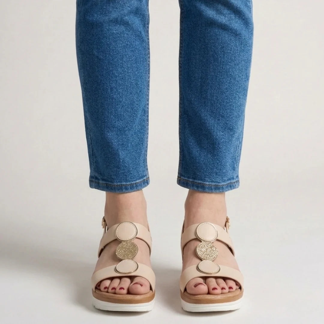 Sandale confortable à talon compensé élégant pour femmes