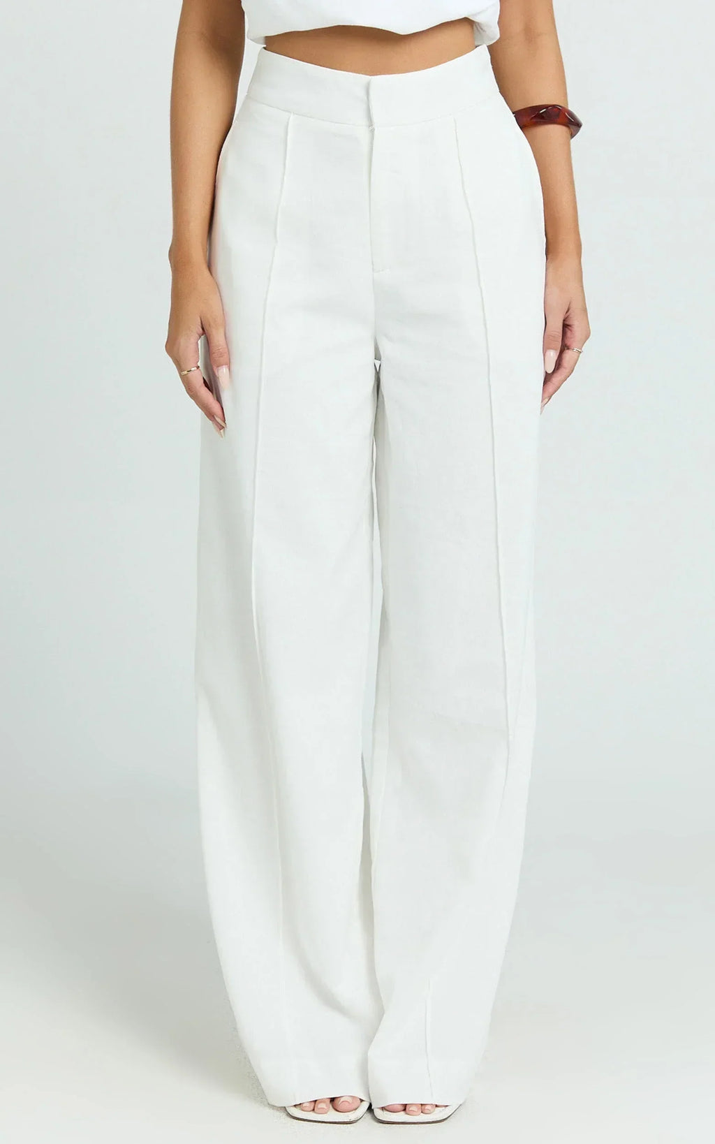 Juniper Pants - Linen Wide Leg Pants in White