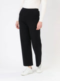 Pantalon femme en laine mérinos noir