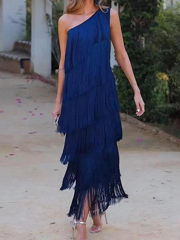 Robe Maxi Asymétrique Une Épaule Chic et Sans Effort