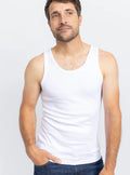 Tee-shirt homme sans manches en coton blanc