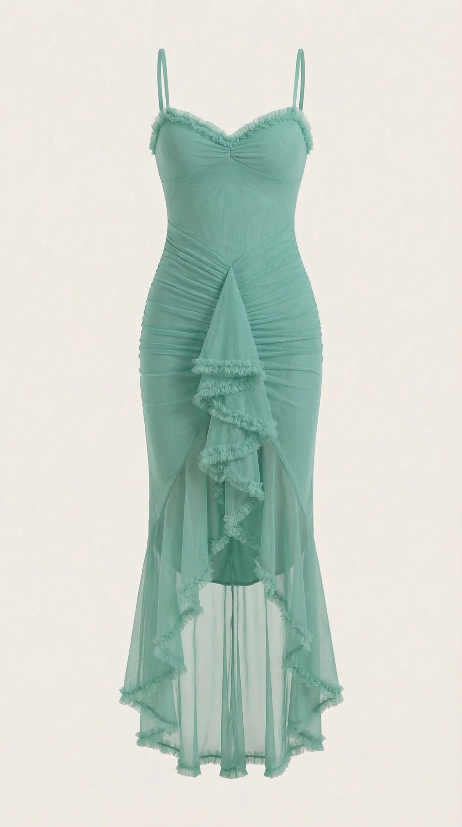 Robe maxi asymétrique à volants pour femmes