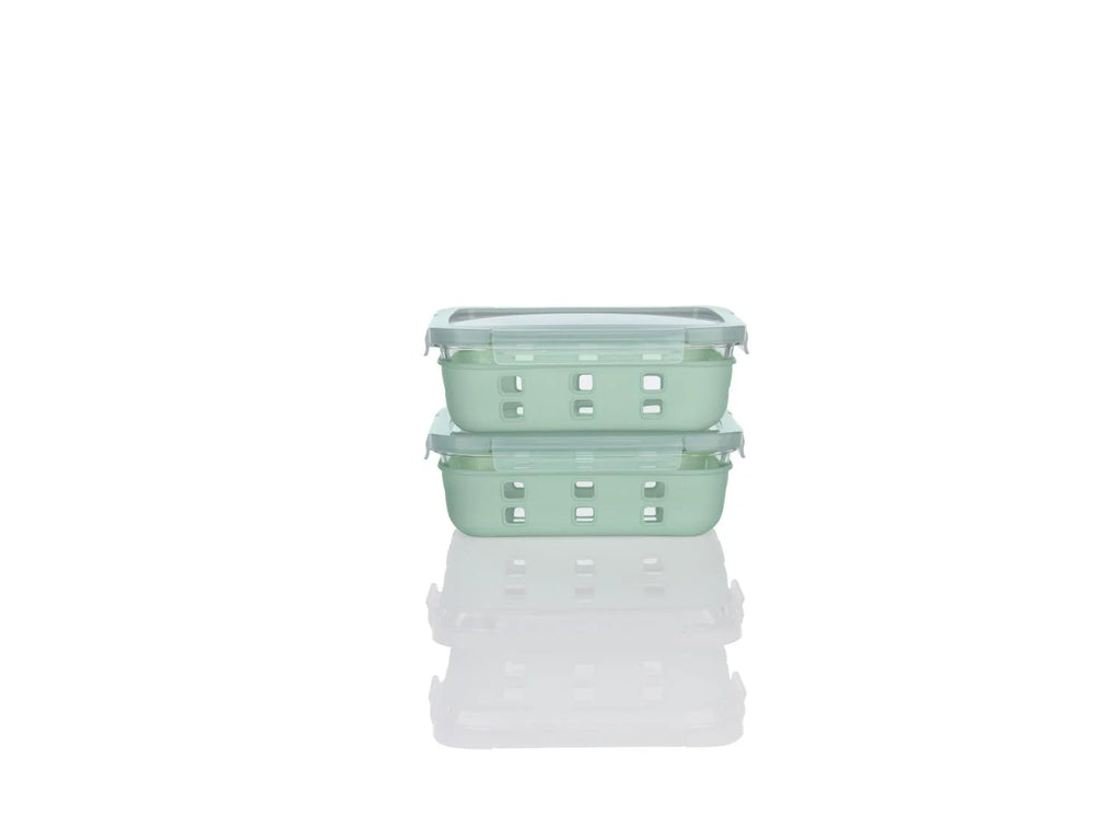 LIVARNO home Lot de 2 botes de conservation en verre