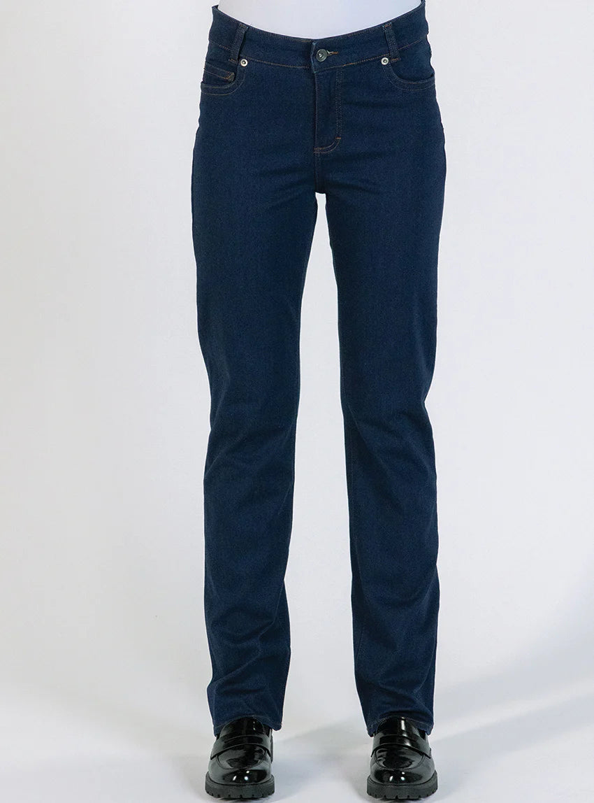 Jean femme taille haute bleu indigo