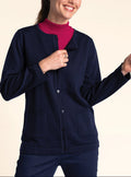 Col plastron mixte laine mérinos rose rubis