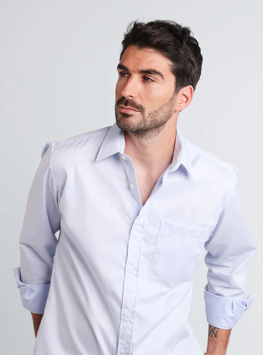 Chemise homme classique en coton bleu