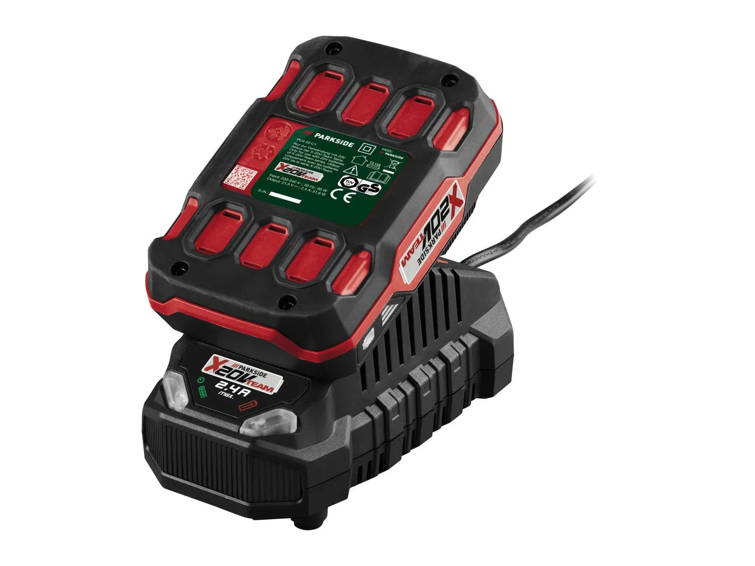 PARKSIDE PERFORMANCE Set perceuse-visseuse  percussion sans fil PSBSAP 20-Li D4 + 2 batteries + chargeur, 20 V