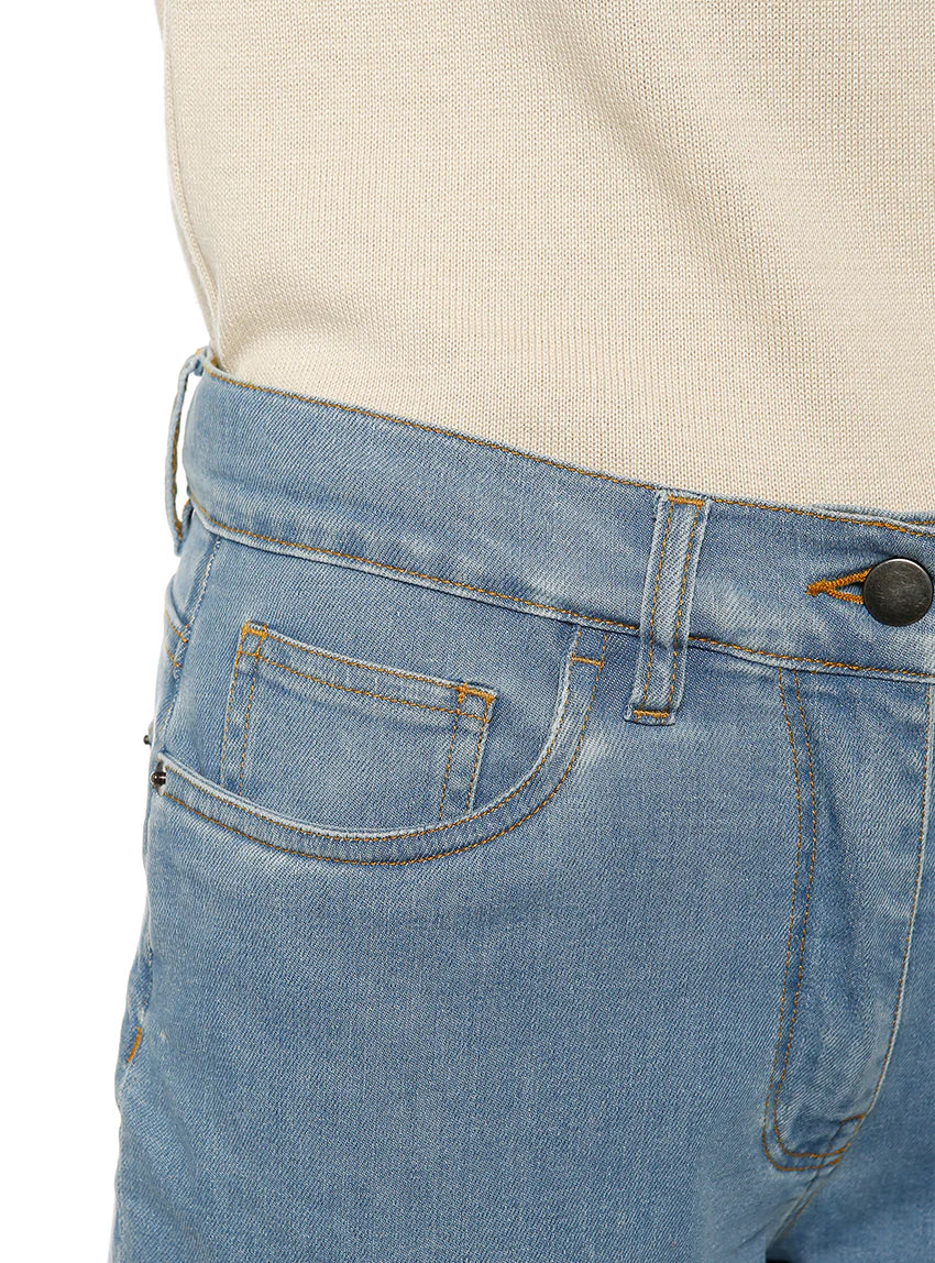 Jean femme coupe droite bleu clair