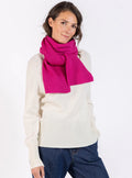 Echarpe en laine mérinos rose framboise